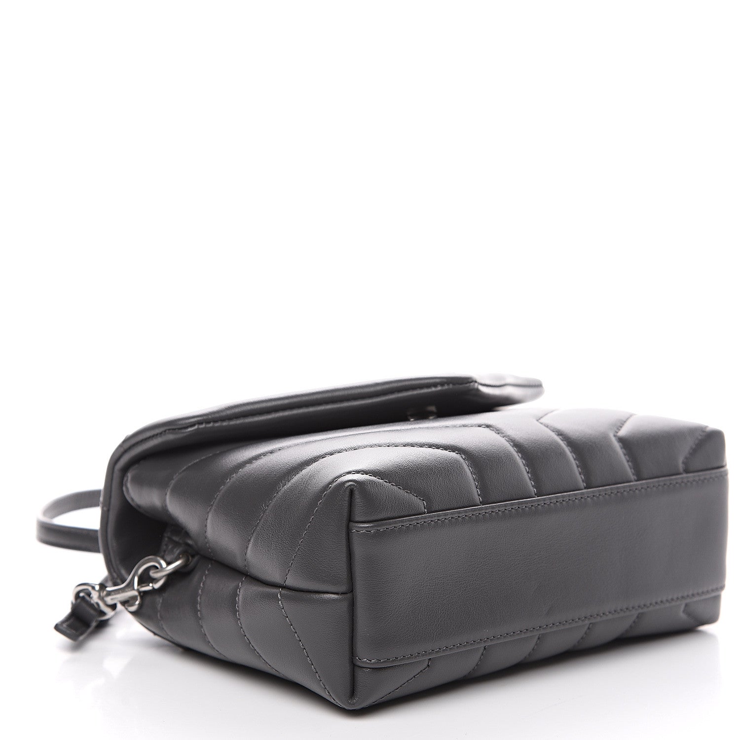 Saint Laurent Calfskin Y Quilted Monogram Toy Loulou Crossbody Bag Storm 3 of 9