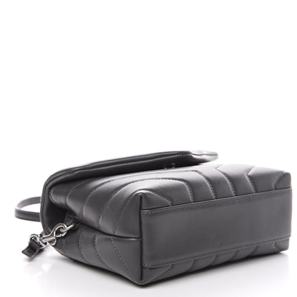 Saint Laurent Calfskin Y Quilted Monogram Toy Loulou Crossbody Bag Storm 3 of 9