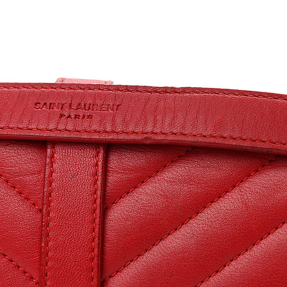 Saint Laurent Lambskin Matelasse Chevron Medium Monogram Satchel Red 20 of 21