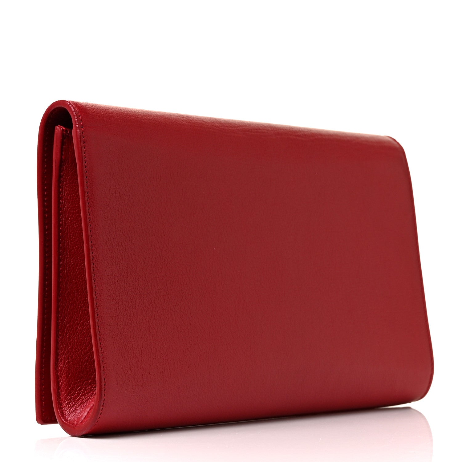 Saint Laurent Calfskin Monogram Large Belle De Jour Clutch Red 3 of 9