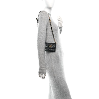 Chanel Lambskin Quilted Chanel 19 Flap Belt Bag Black 2 of 12