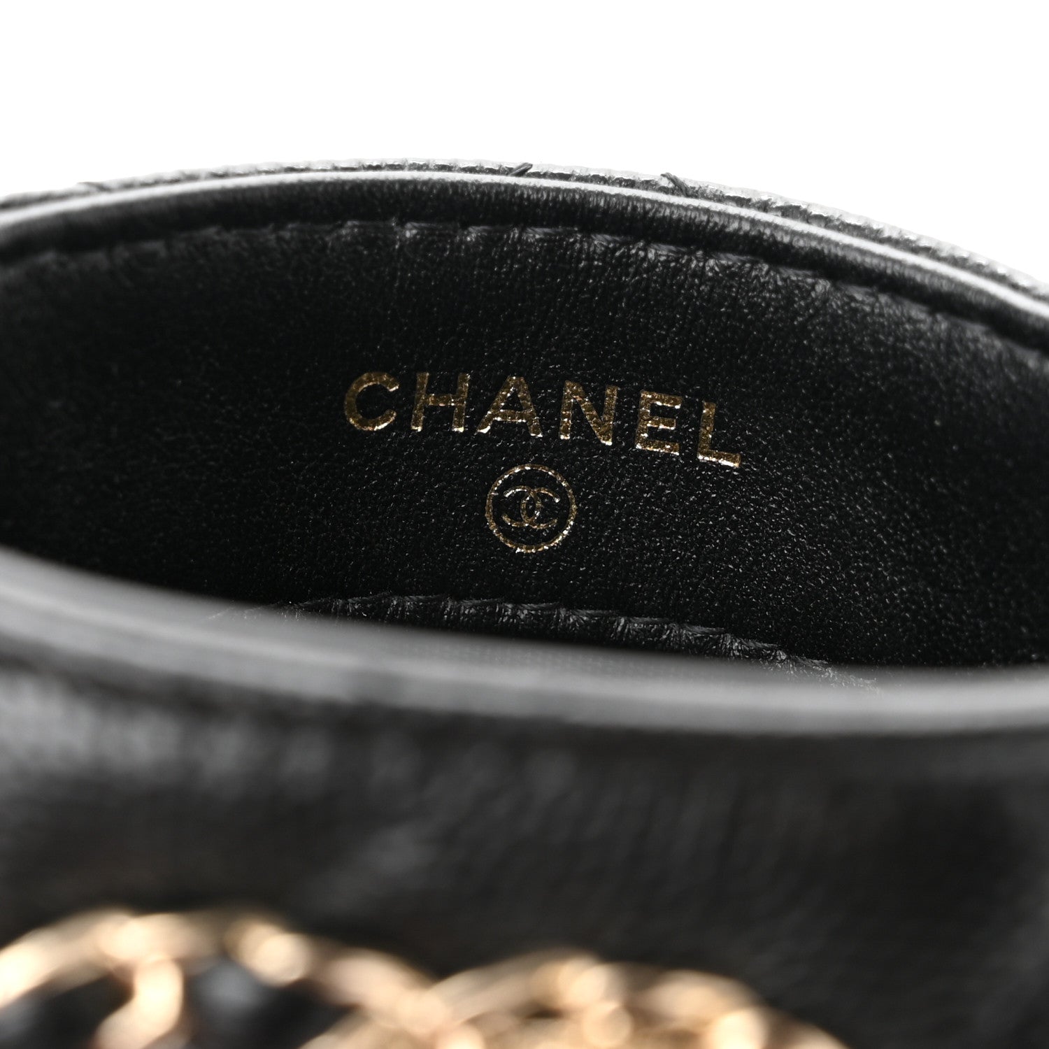 Chanel Caviar Quilted French New Wave Phone Holder With Chain Black 6 of 12