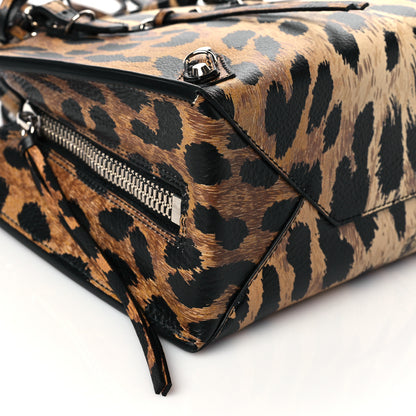 Balenciaga Grained Calfskin Leopard Print Papier Mini A4 Zip Around Tote Beige 8 of 9