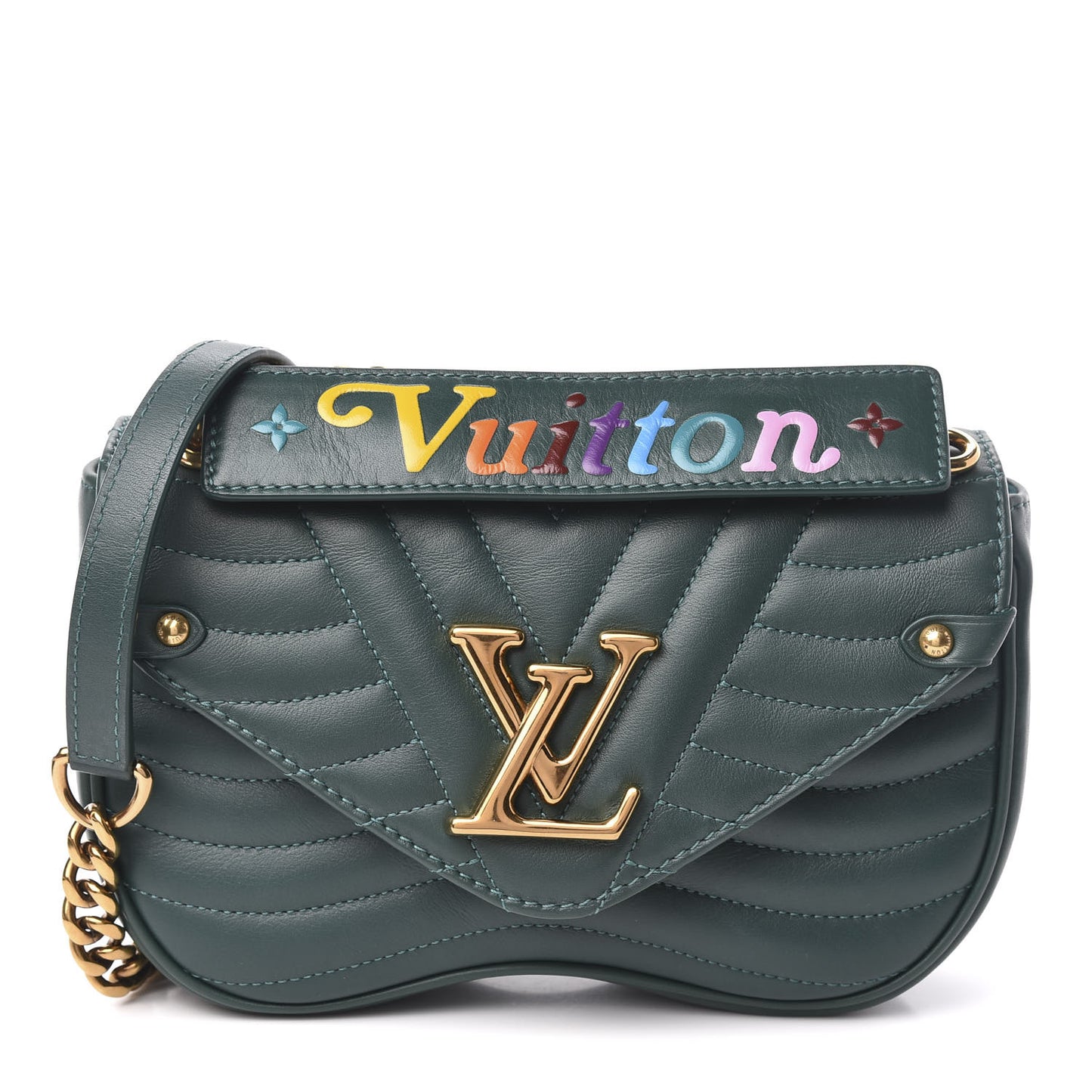 Calfskin New Wave Chain PM Emerald