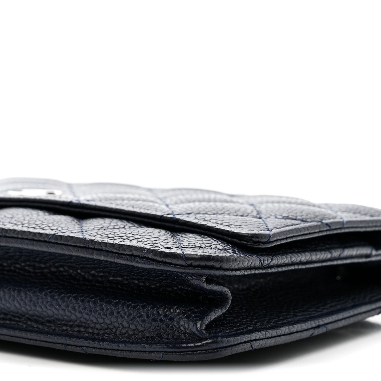 Chanel Caviar Quilted Wallet on Chain WOC Navy Blue 11 of 11
