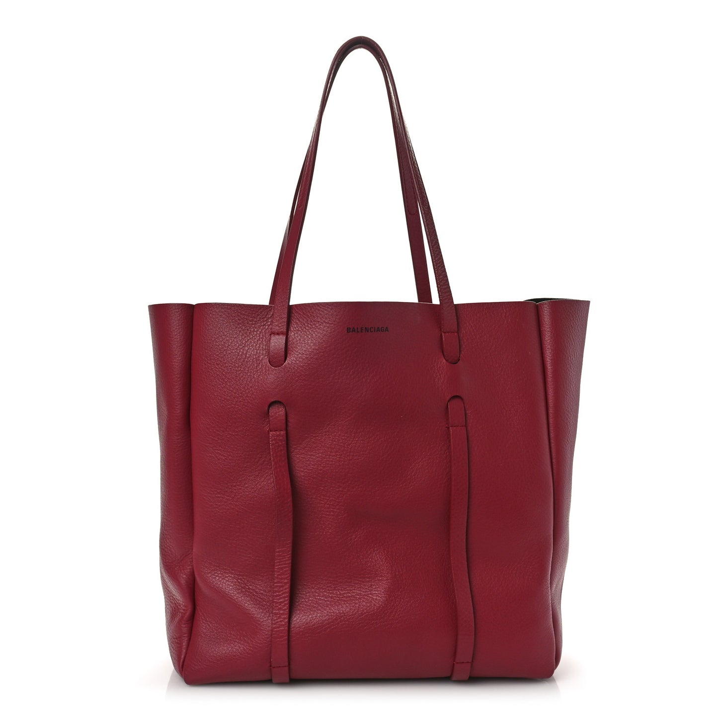 Veau Baltimore Double Sided Small Everyday Tote Rouge Vermeil Black