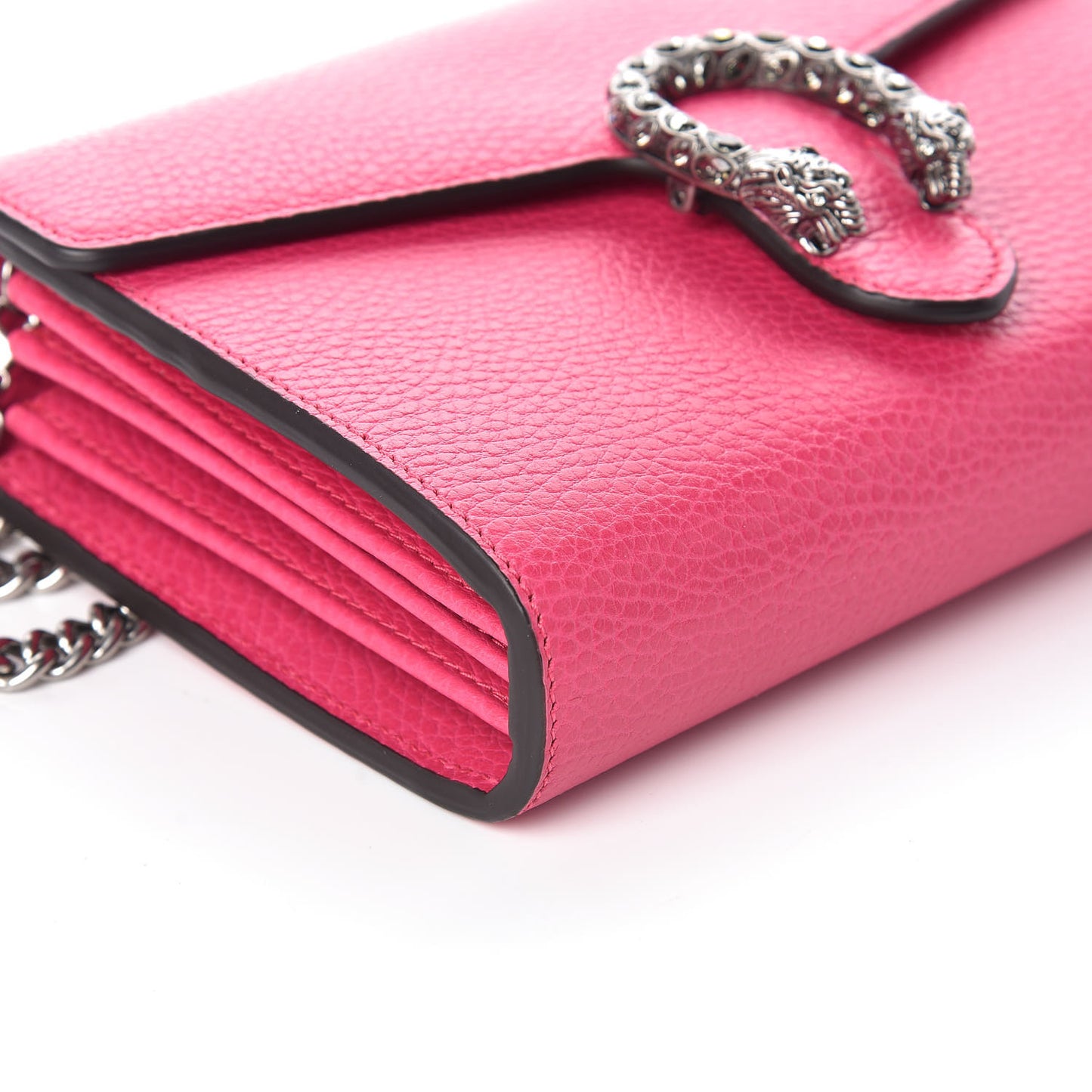 Dollar Calfskin Crystal Mini Dionysus Chain Wallet Box Pink