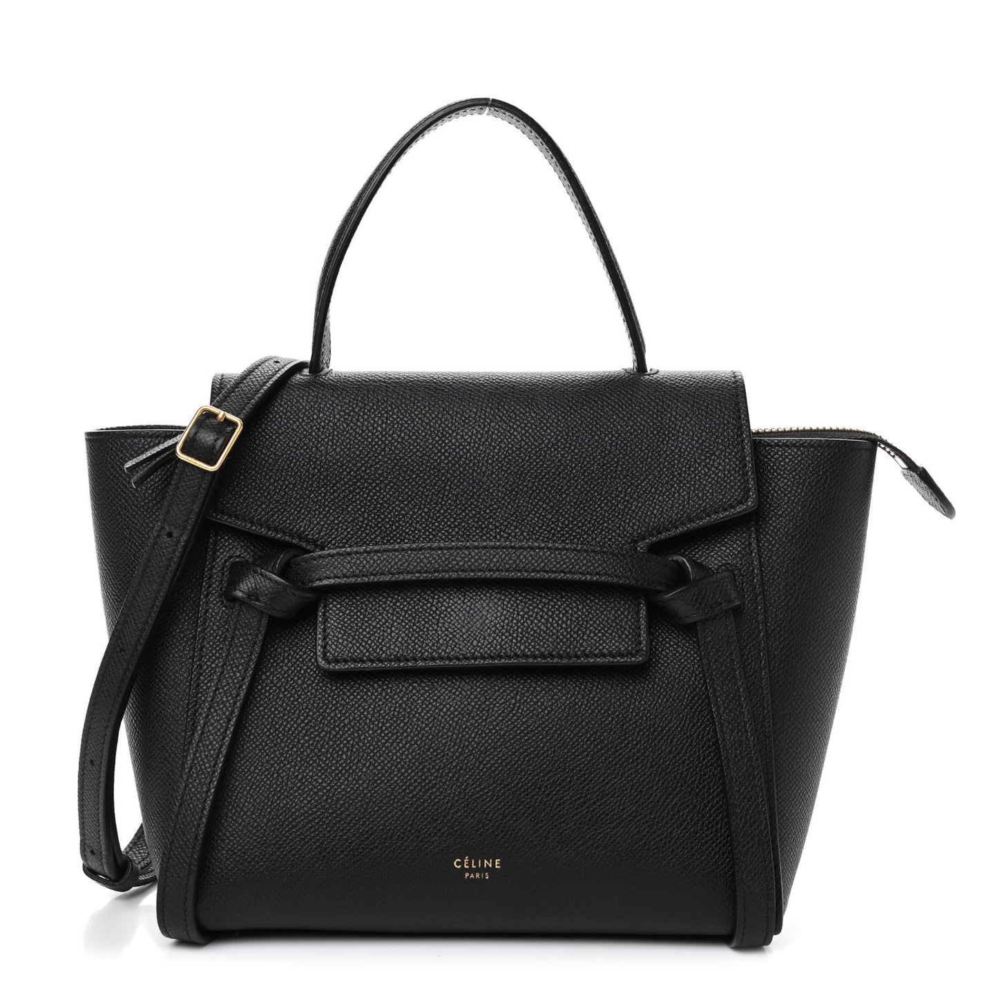 Grained Calfskin Nano Belt Bag Black