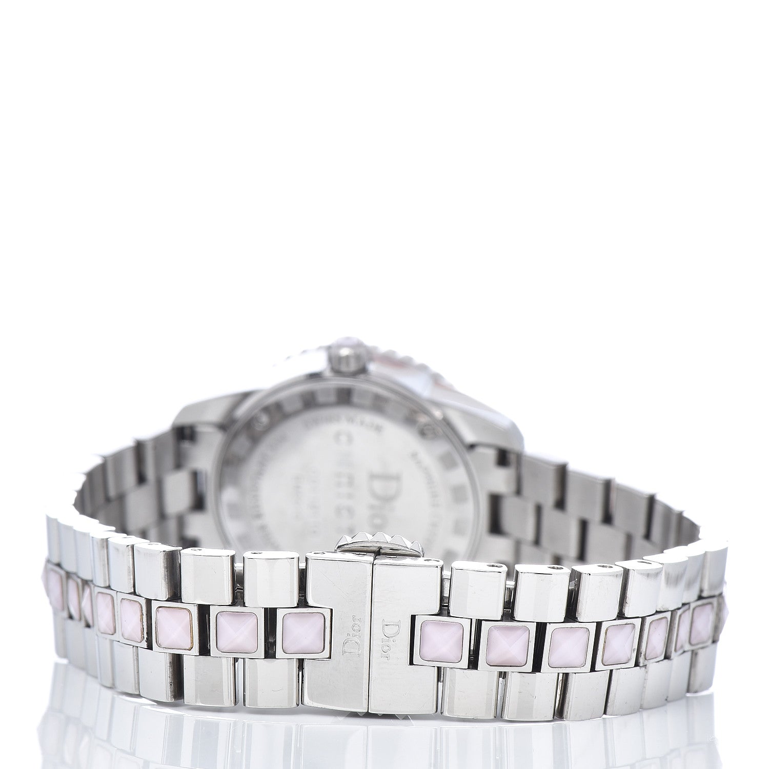Christian Dior Stainless Steel Sapphire Mother of Pearl 29mm Christal Quartz Watch Pink 4 of 5