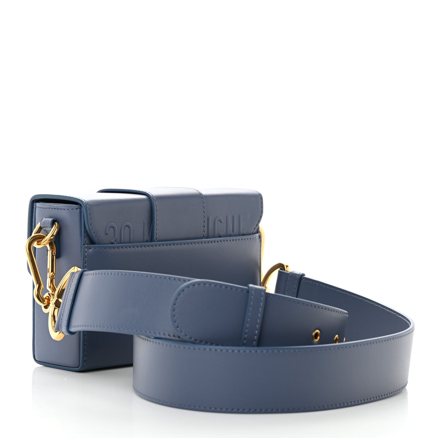 Box Calfskin 30 Montaigne Box Bag Blue