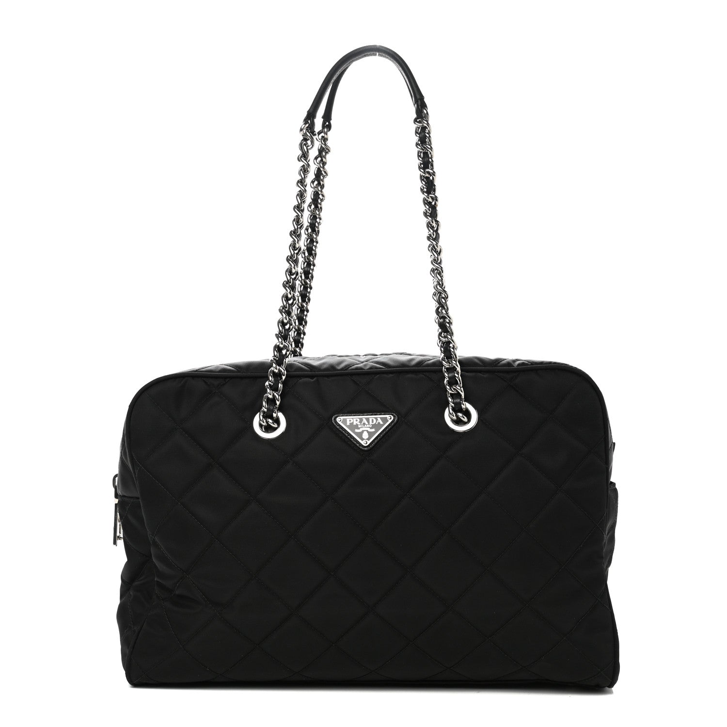 Prada Nylon Tessuto Impuntu Quilted Large Shoulder Bag Black 1 of 12