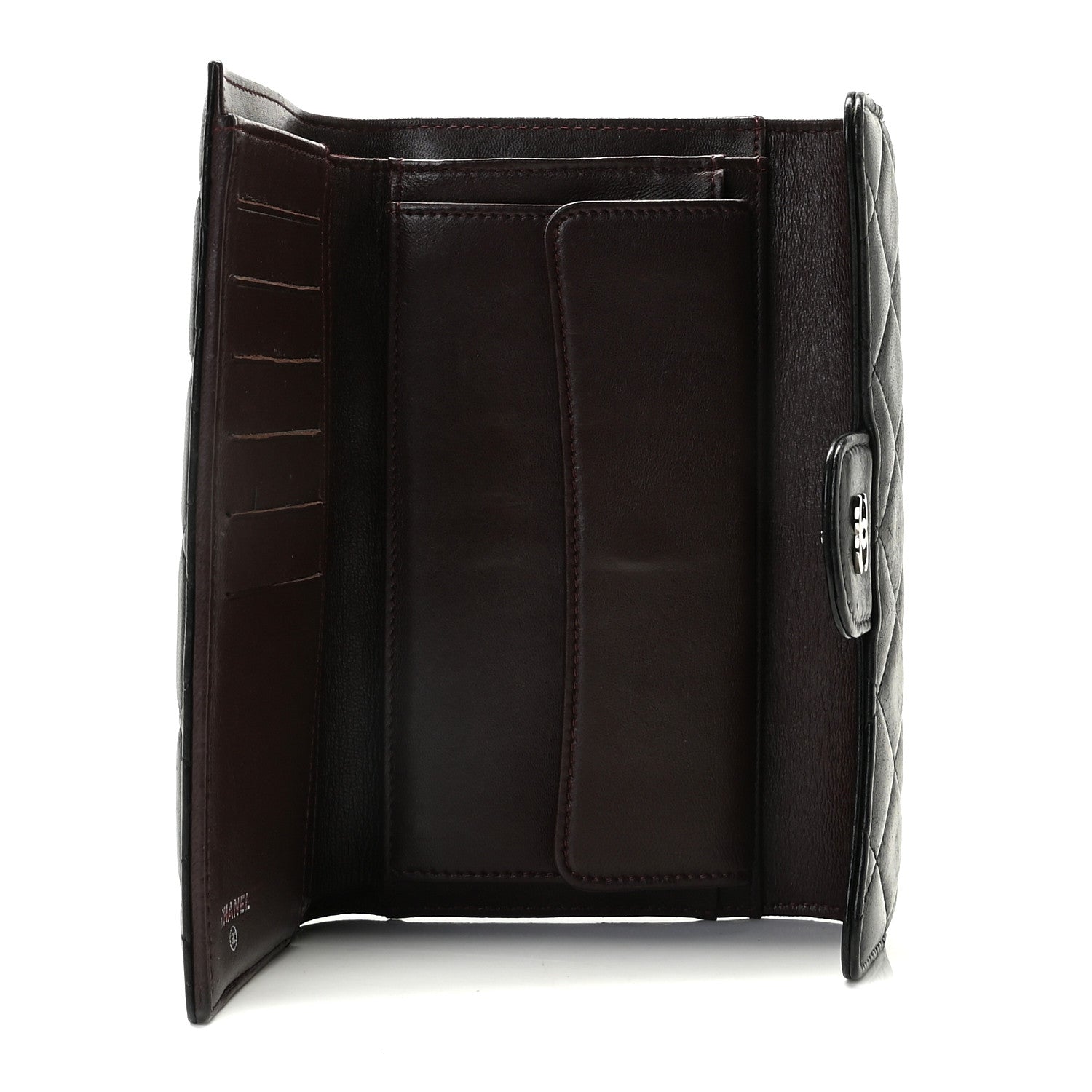 Chanel Lambskin Quilted Large Gusset Flap Wallet Black 6 of 9