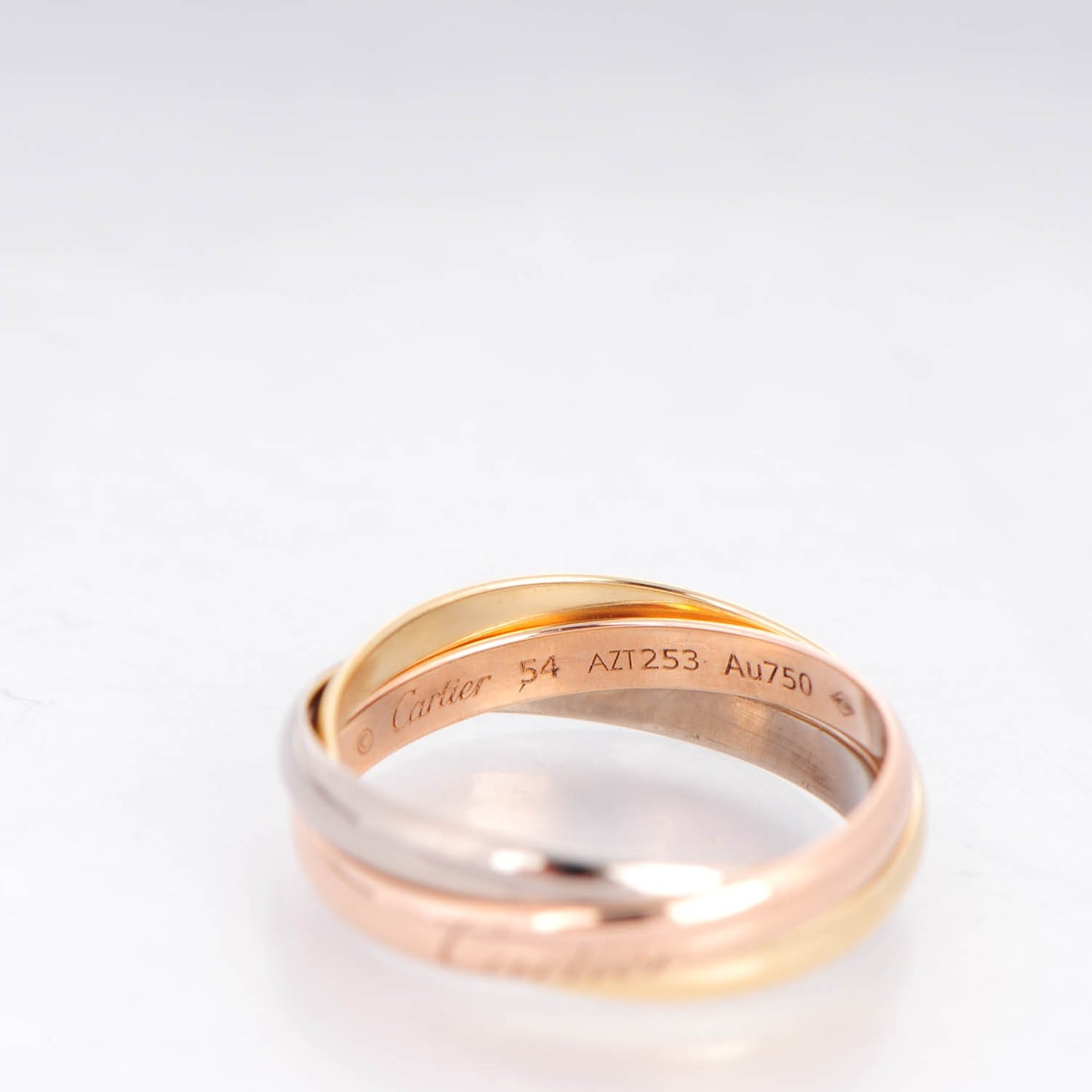 18K Pink Yellow White Gold Small Trinity Ring 54 7