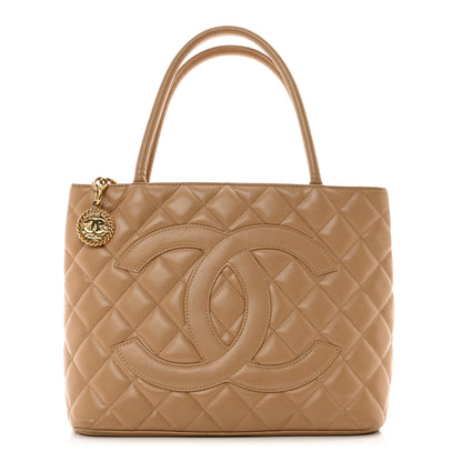 Chanel Caviar Quilted Medallion Tote Beige 1 of 10