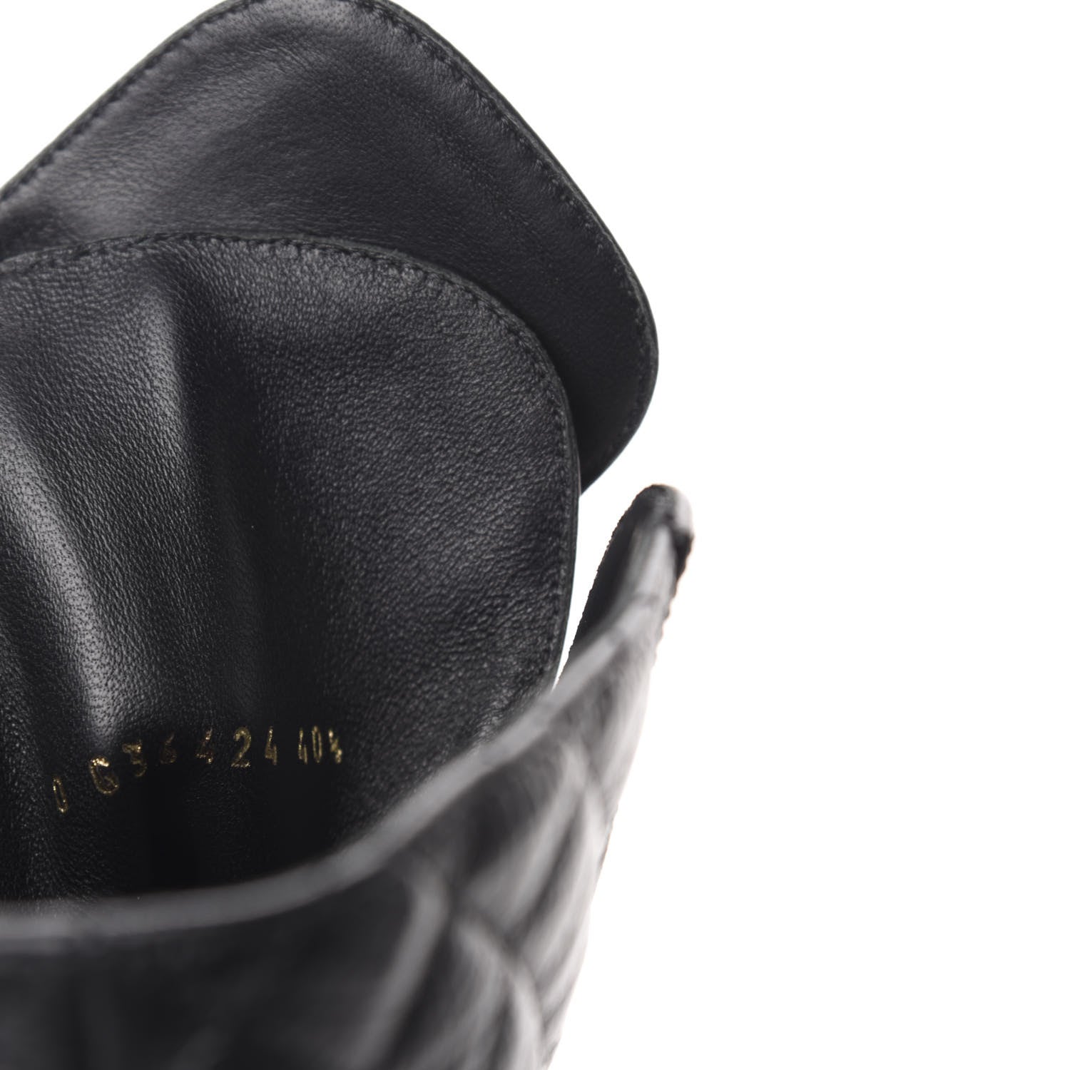Chanel Shiny Goatskin Calfskin Quilted Lace Up Combat Boots 40.5 Black 10 of 11