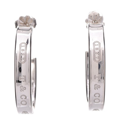 Tiffany Sterling Silver 1837 Small Narrow Hoop Earrings 1 of 4