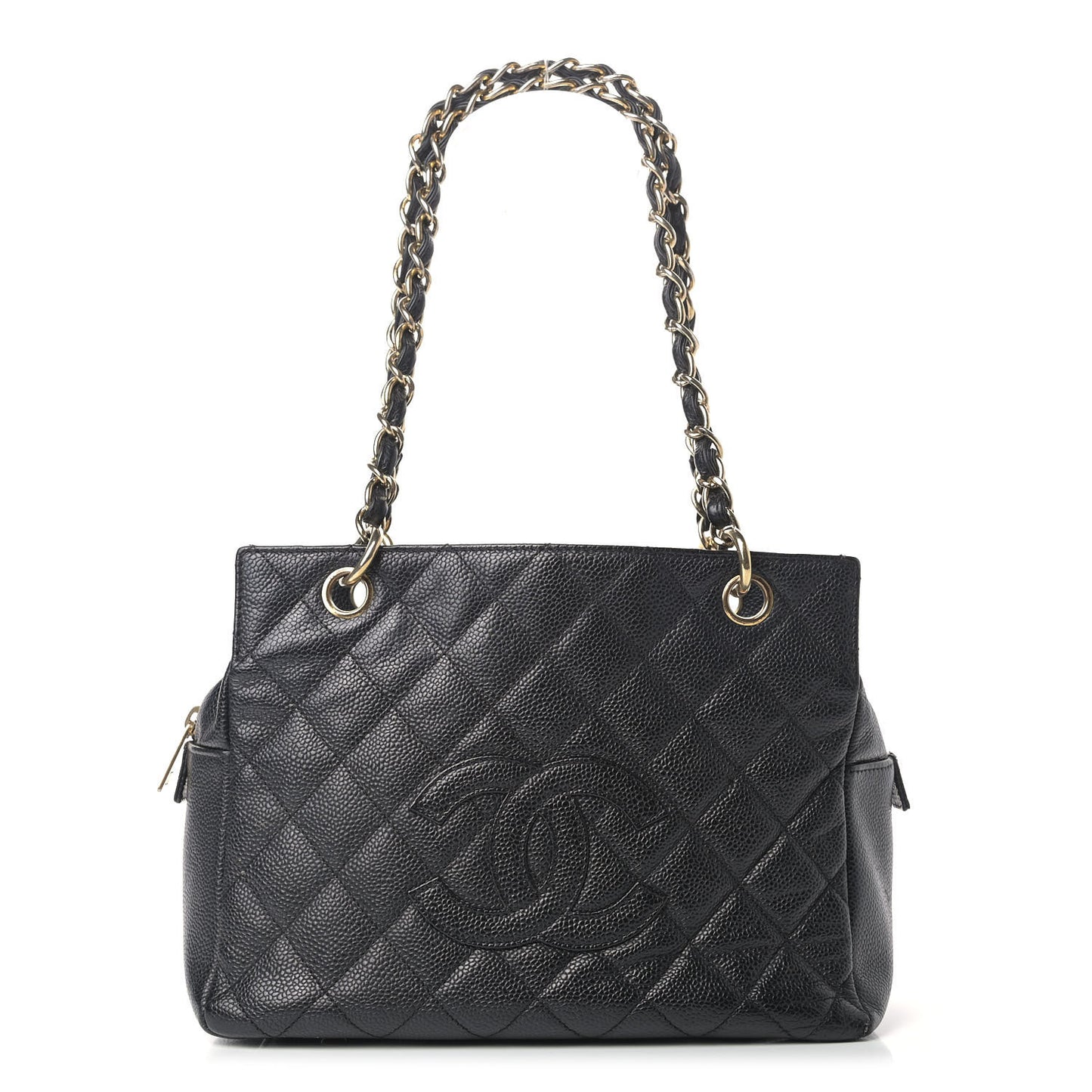 Caviar Quilted Petit Timeless Tote PTT Black