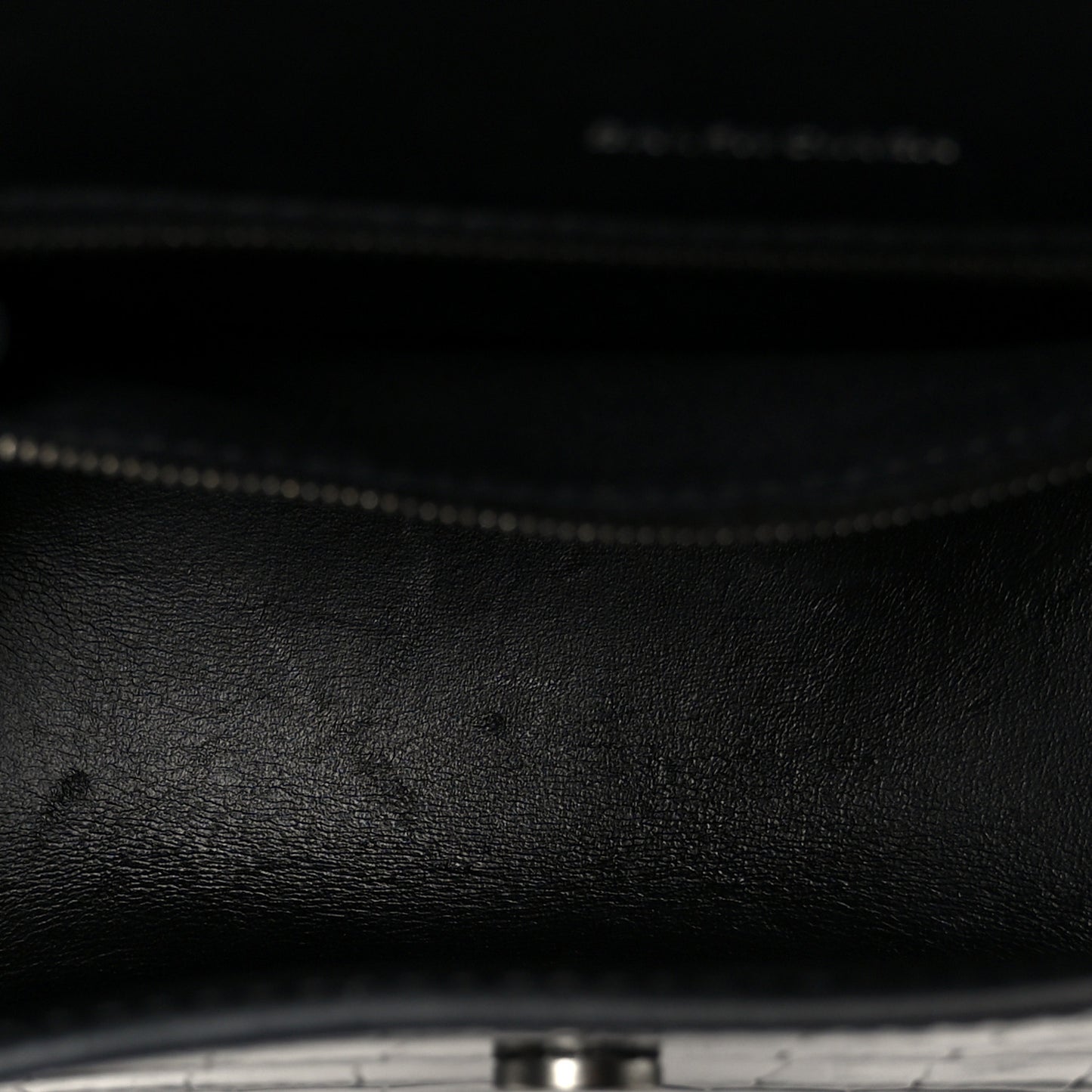 Shiny Calfskin Monochrome Crocodile Embossed Small Hourglass Top Handle Bag Black