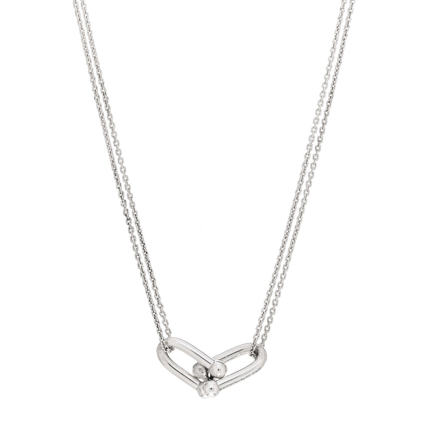 Sterling Silver Double HardWear Link Pendant Necklace