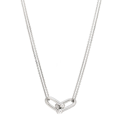 Tiffany Sterling Silver Double HardWear Link Pendant Necklace 1 of 4