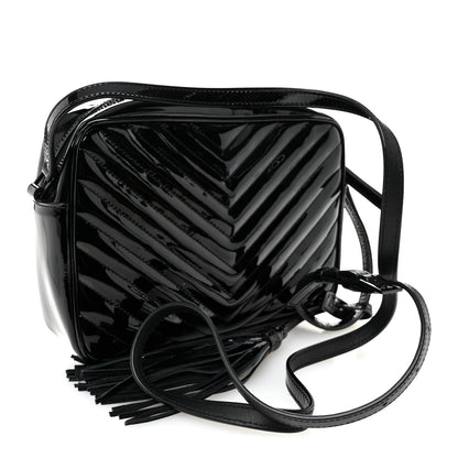 Saint Laurent Patent Calfskin Matelasse Monogram Lou Camera Bag Black 3 of 10