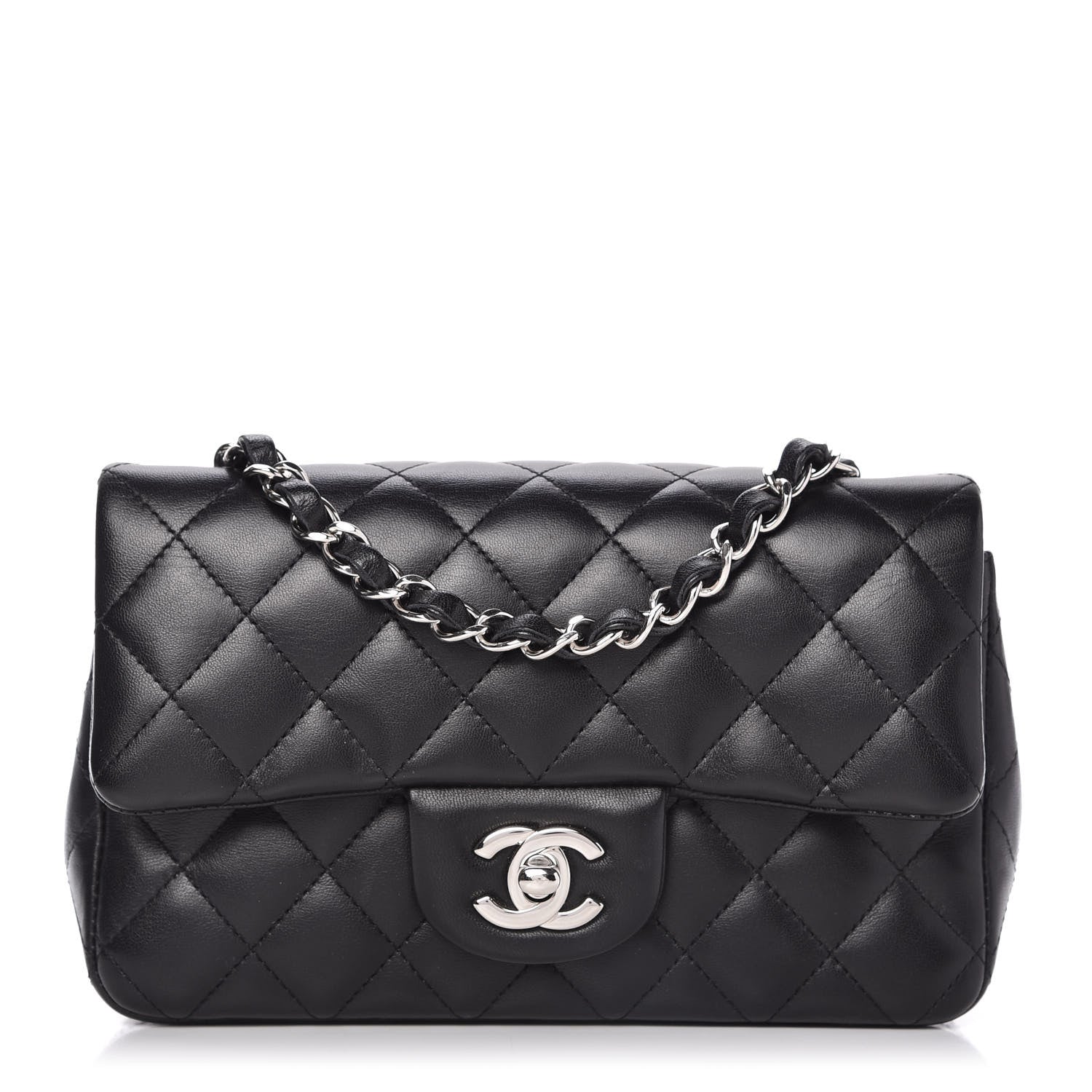 Chanel Lambskin Quilted Mini Rectangular Flap Black 1 of 11