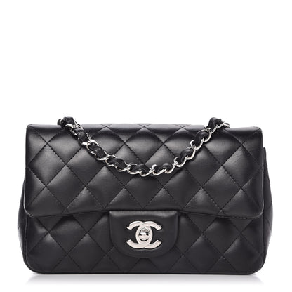 Chanel Lambskin Quilted Mini Rectangular Flap Black 1 of 11