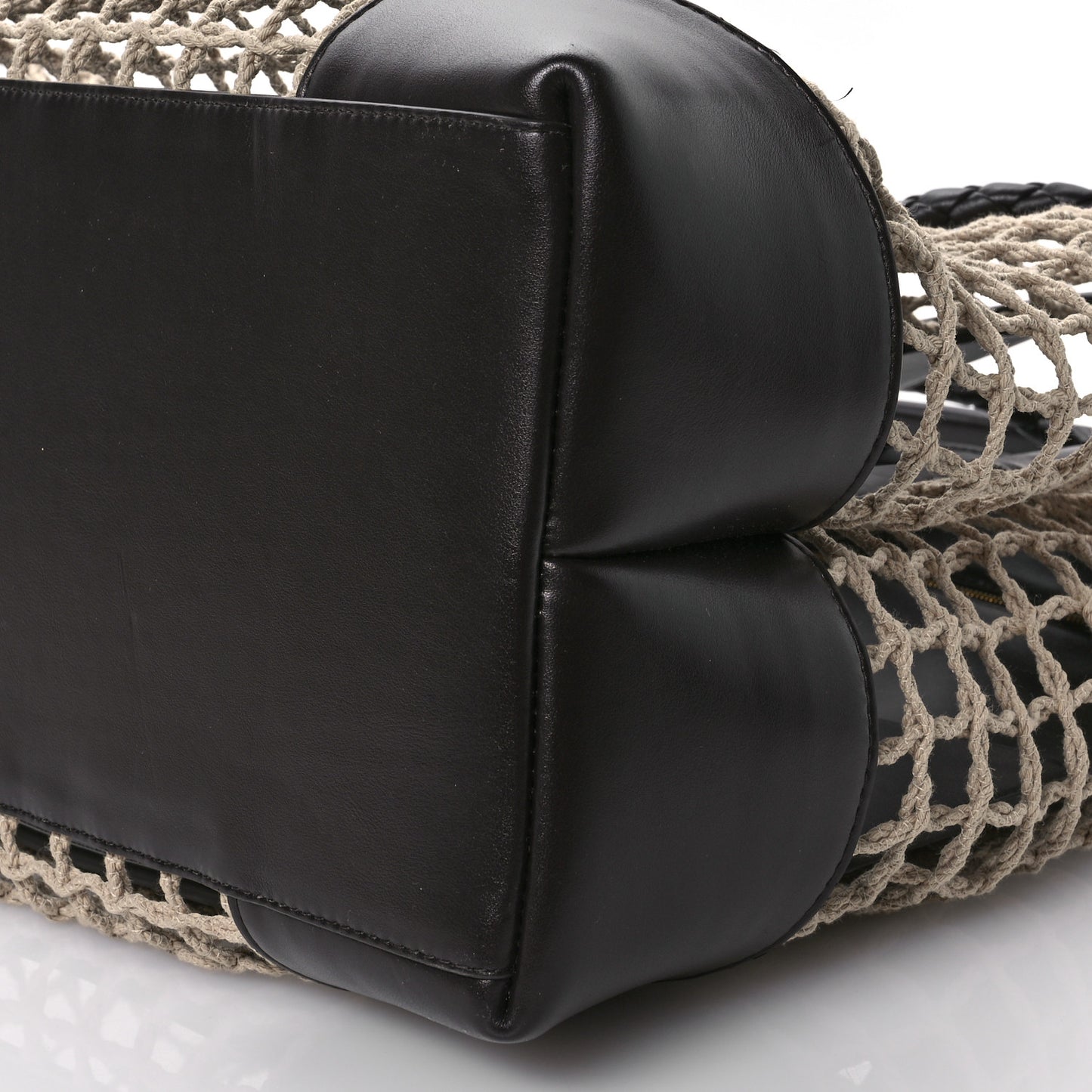 Raffia Calfskin Net Large Andiamo Shoulder Bag Fondant