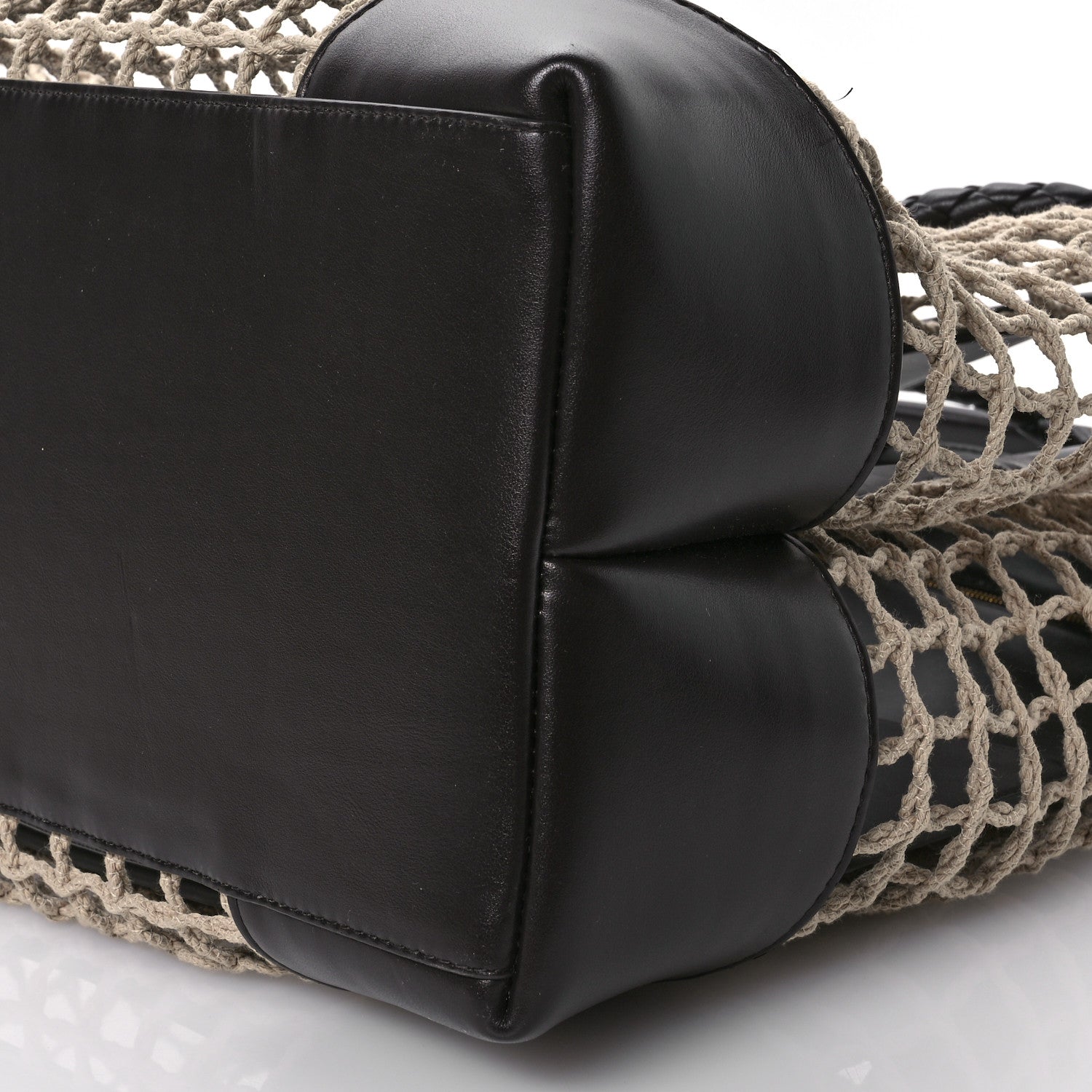 Bottega Veneta Raffia Calfskin Net Large Andiamo Shoulder Bag Fondant 11 of 13
