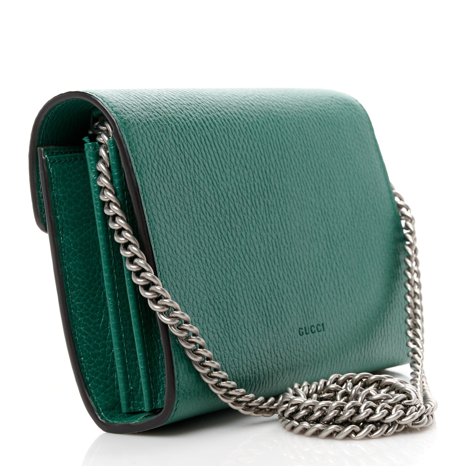 Gucci Calfskin Mini Dionysus Chain Wallet Emerald 3 of 11
