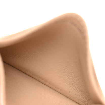 Balenciaga Grained Calfskin Logo Cash Rounded Card Holder Beige 5 of 8