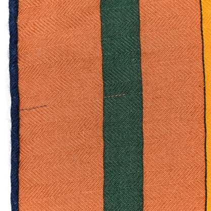 Hermes Cashmere Silk Voitures en Equilibre Shawl 140 Terracotta Mangue Vert Amande 5 of 5