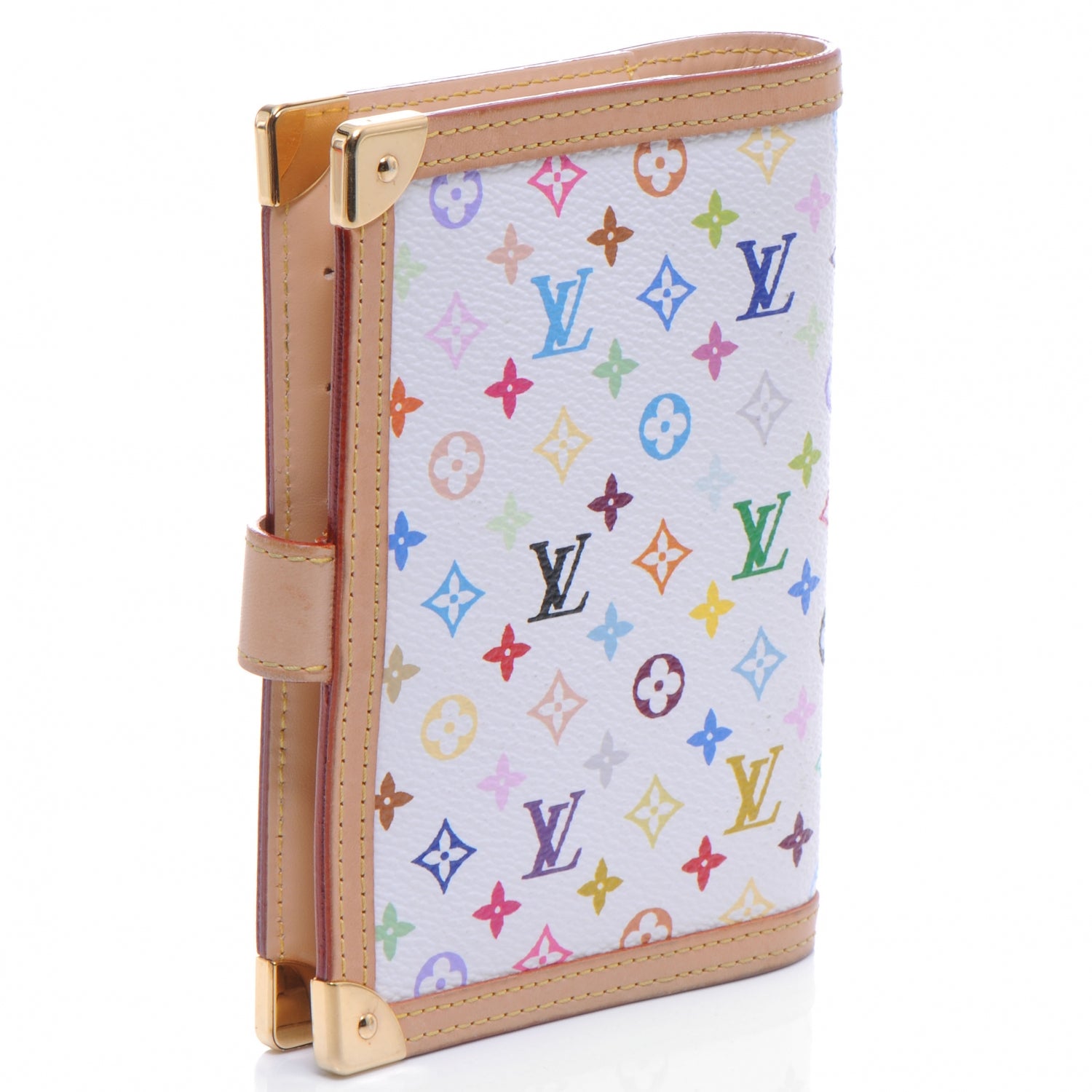 Louis Vuitton Monogram Multicolor Small Ring Agenda Cover White 3 of 7
