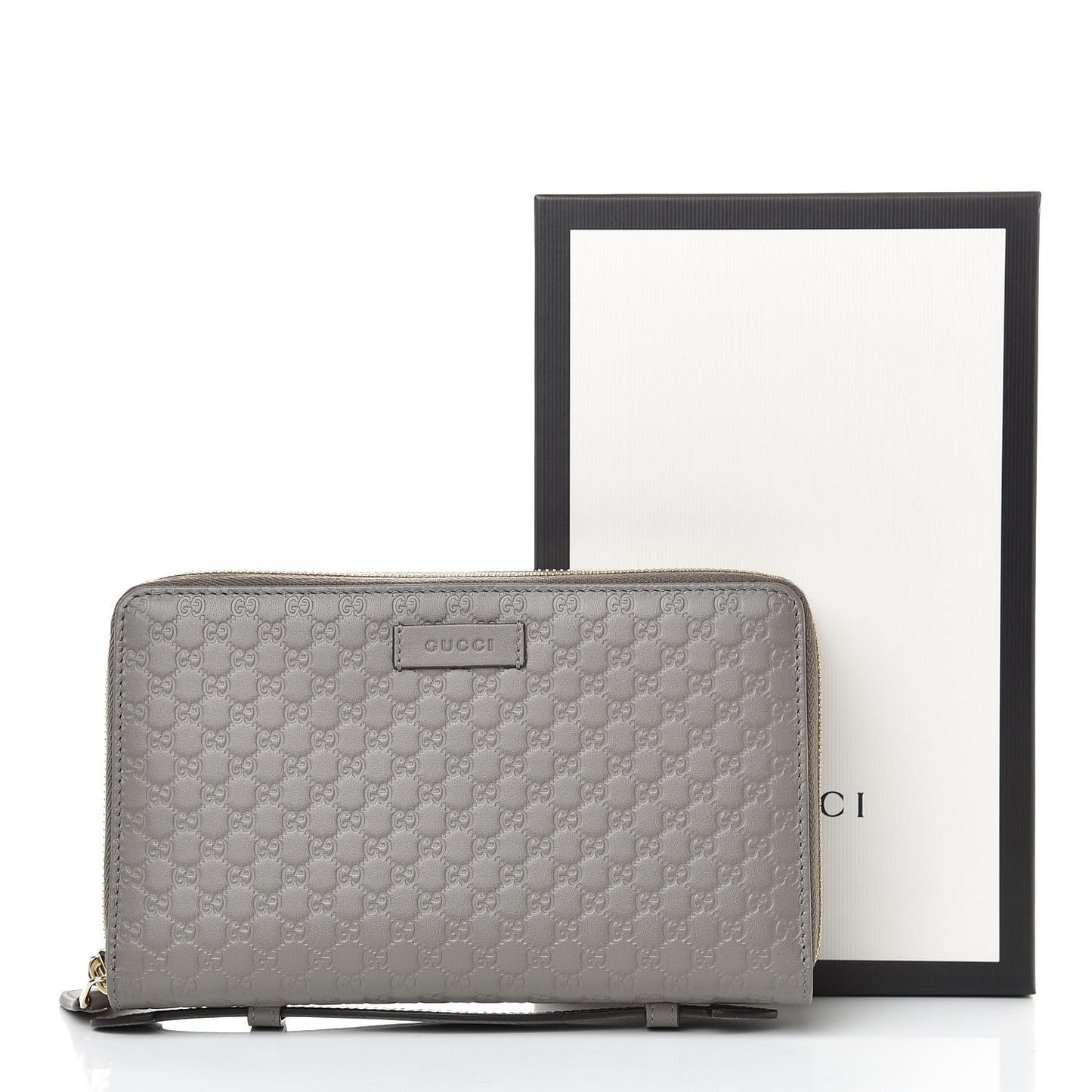 Soft Microguccissima Zip Around Top Handle Travel Wallet Loess