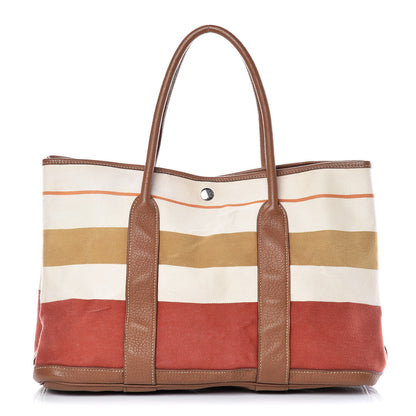 Hermes Toile Striped Negonda Garden Party 36 MM Multicolor Gold 1 of 20