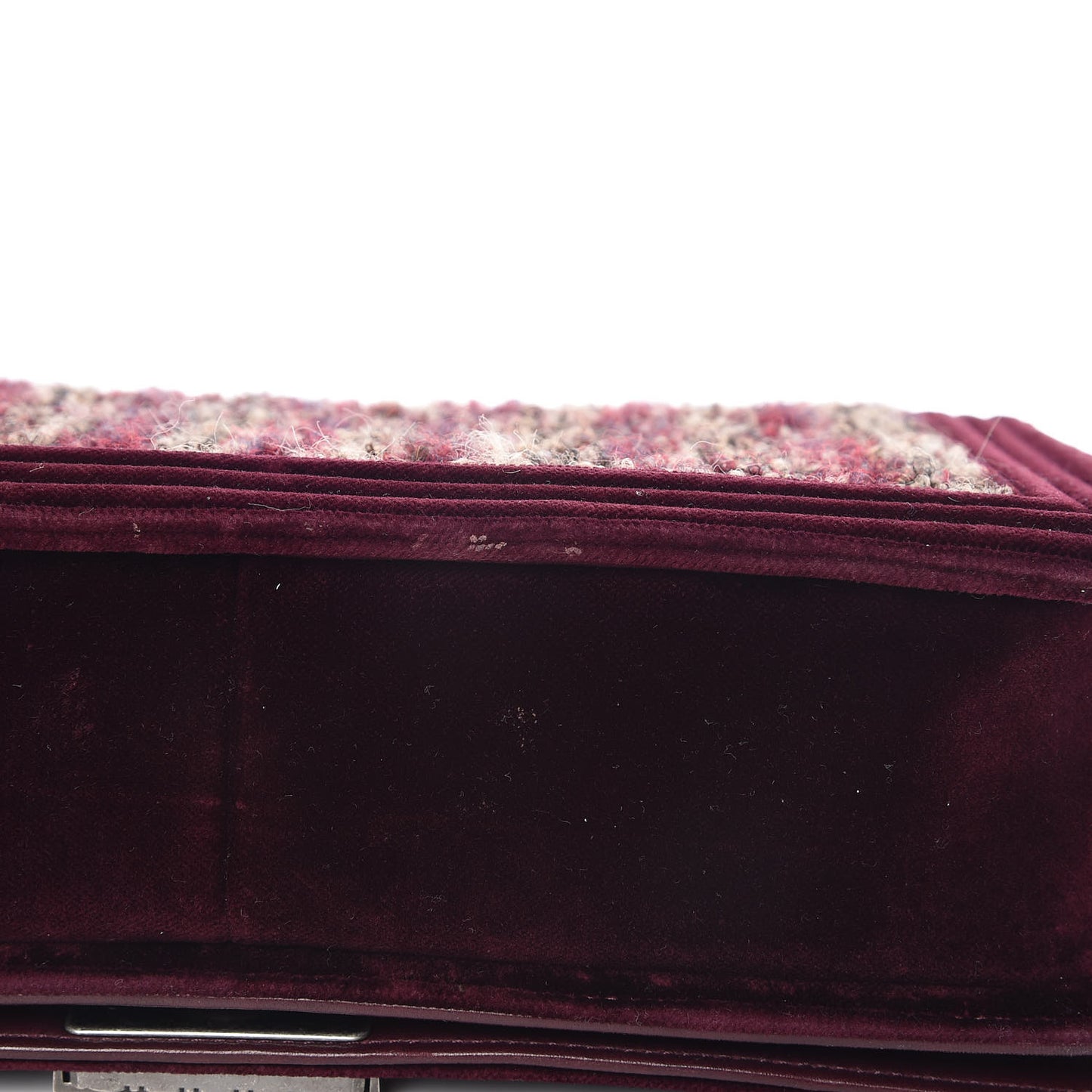 Velvet Tweed Large Boy Flap Burgundy