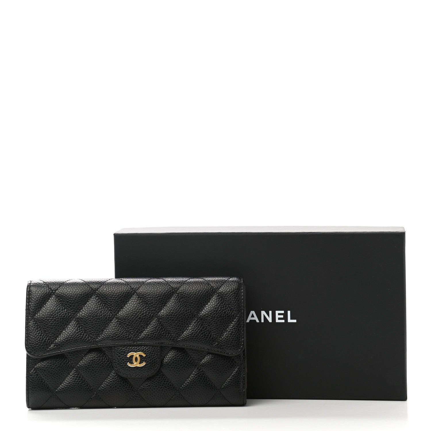 Chanel Caviar Quilted Large Flap Wallet Black 9 of 9