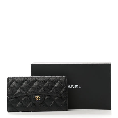 Chanel Caviar Quilted Large Flap Wallet Black 9 of 9
