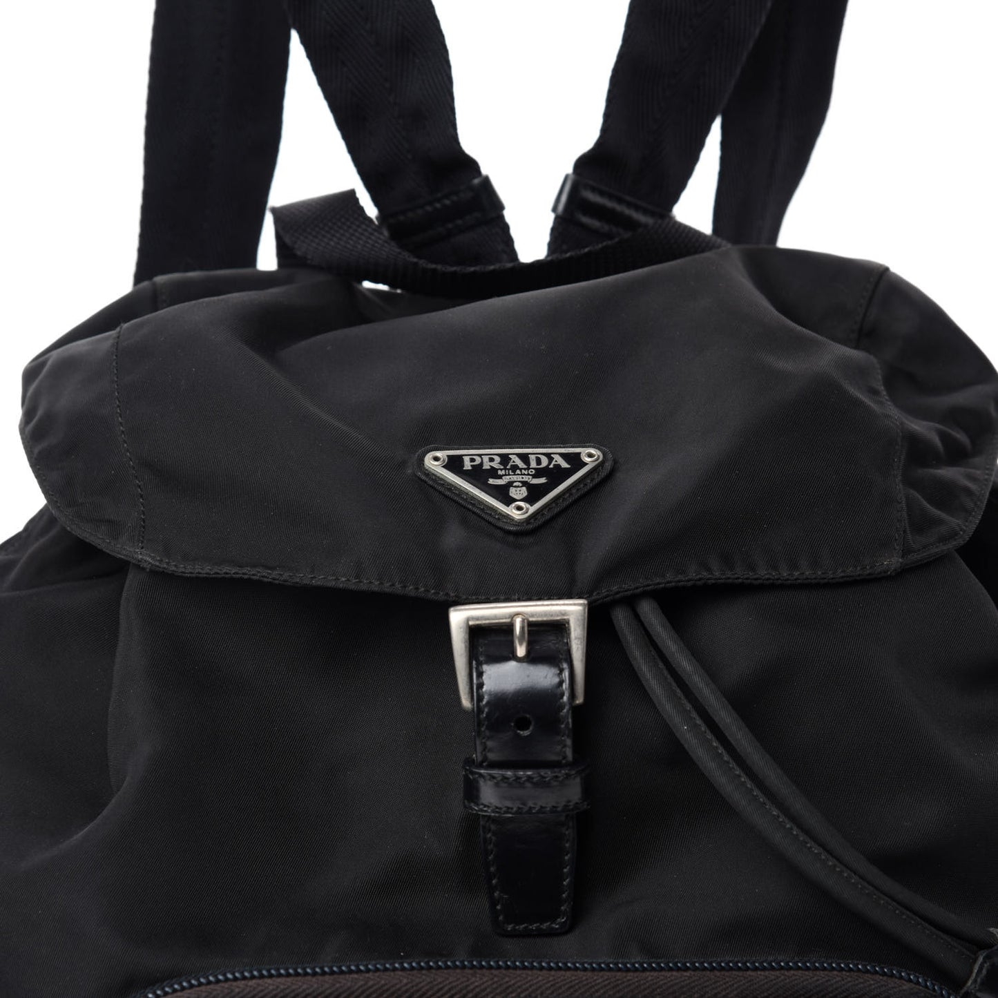 Nylon Vela Medium Cinch Backpack Black