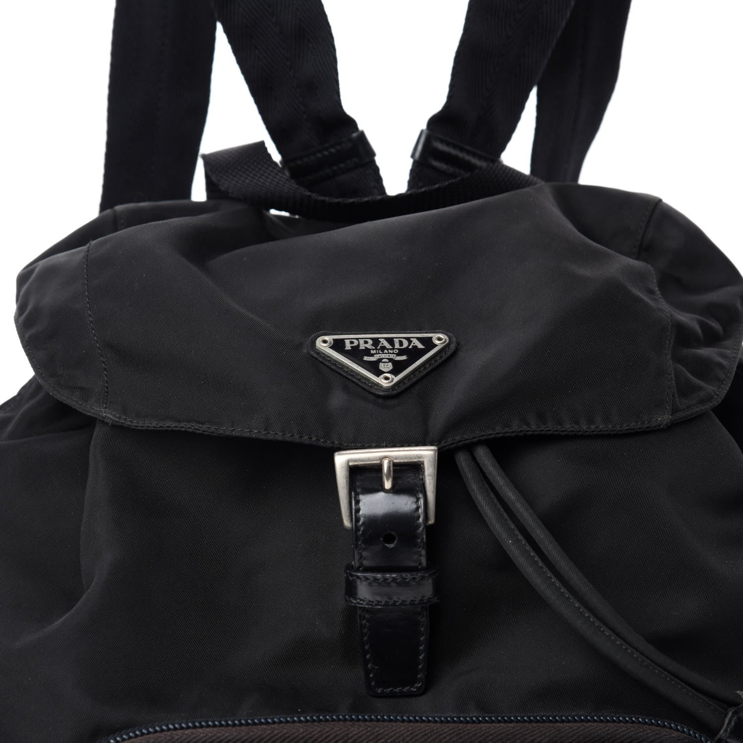 Prada Nylon Vela Medium Cinch Backpack Black 9 of 9