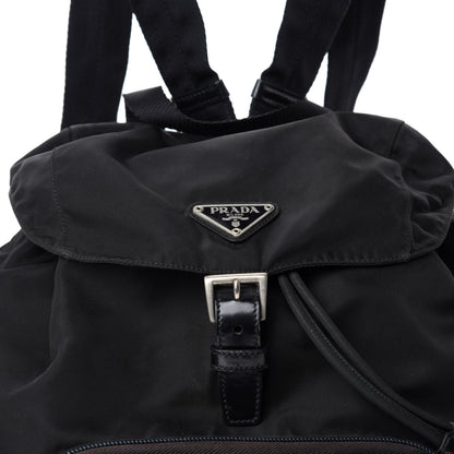 Prada Nylon Vela Medium Cinch Backpack Black 9 of 9
