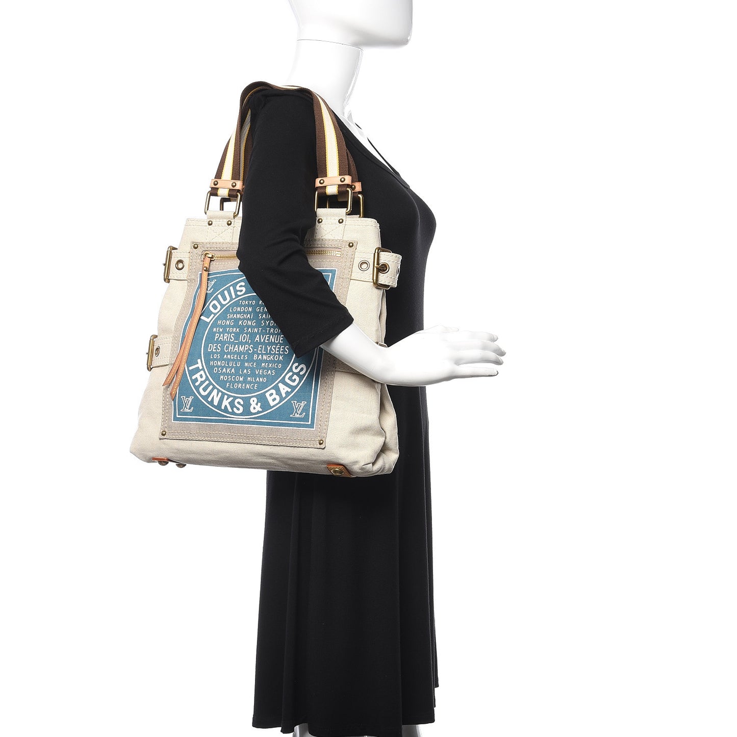 Toile Globe Shopper Cabas MM Blue