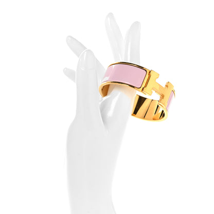 Hermes Enamel Wide Clic Clac H Bracelet PM Rose Dragee 2 of 5