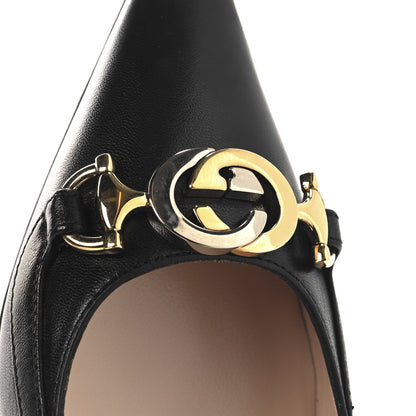 Gucci Malaga Kid Zumi Low Heel Slingback Pumps 35 Black 10 of 11