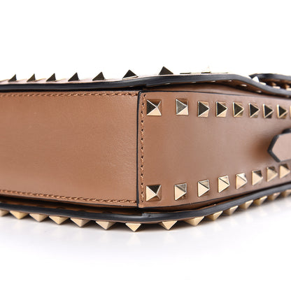 Valentino Garavani Vitello Medium Rockstud Flap Saddle Bag Nocciola 13 of 14