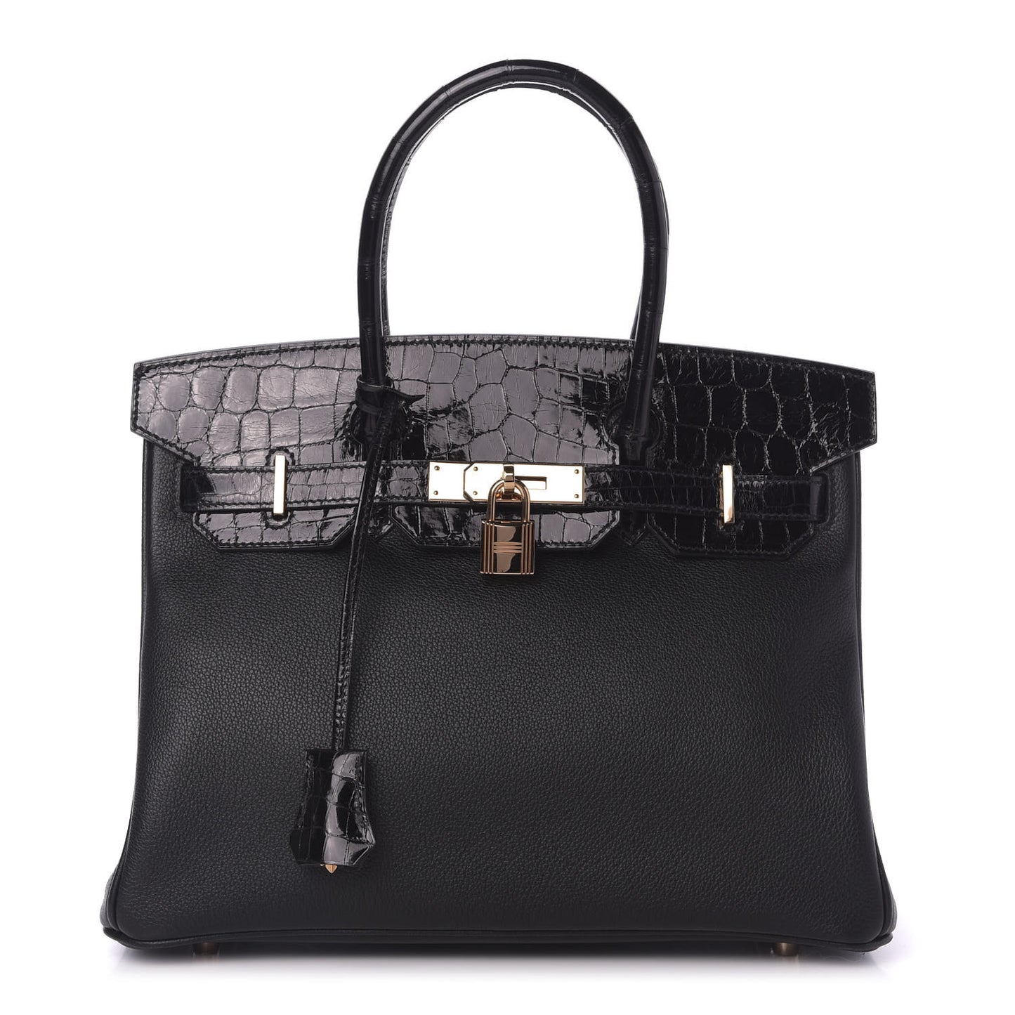 Taurillon Novillo Shiny Niloticus Crocodile Birkin Touch 30 Black