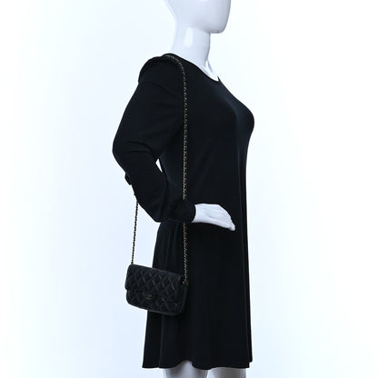 Chanel Caviar Quilted Flap Phone Holder With Chain Black 2 of 14