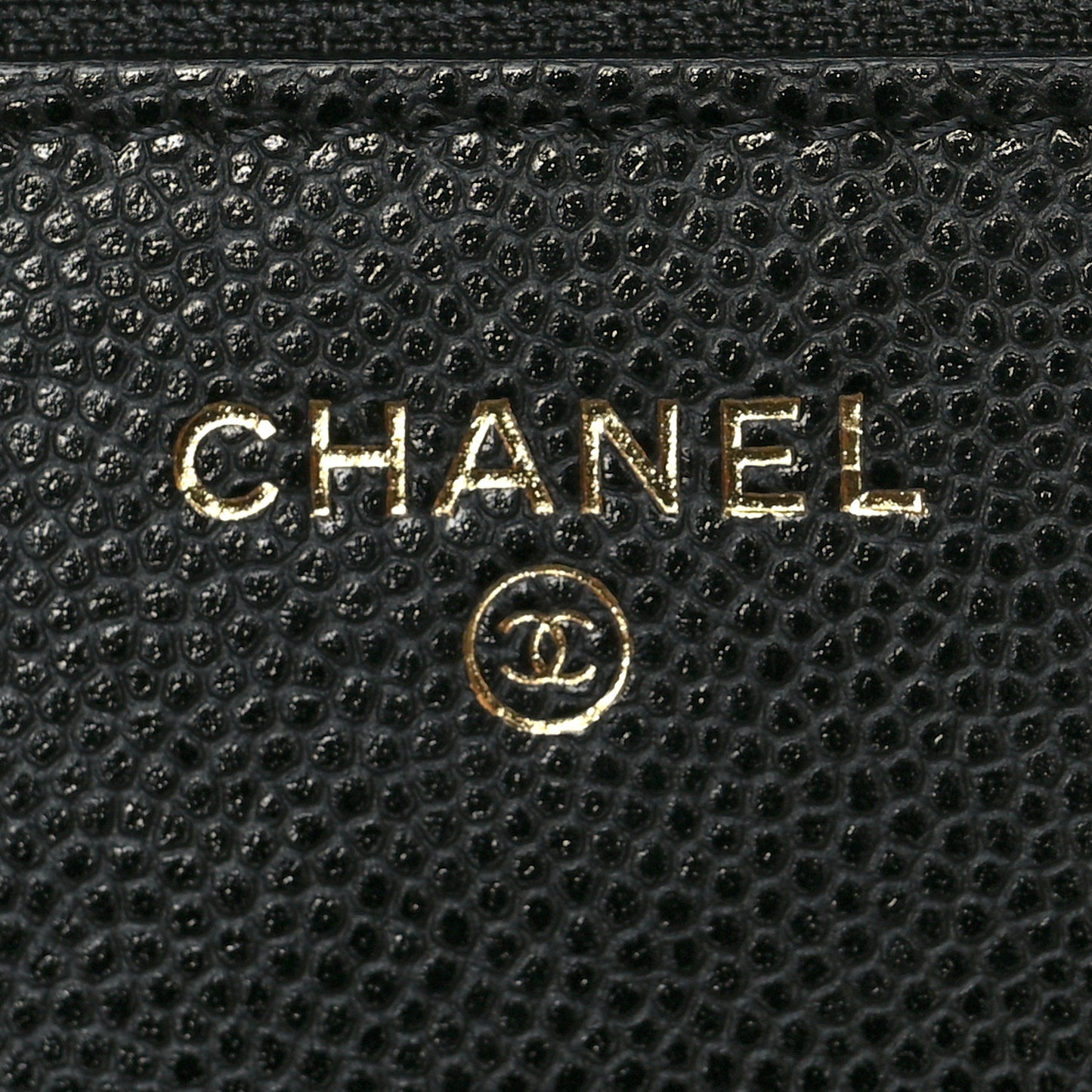 Caviar Quilted Crystal CC Wallet On Chain WOC Black