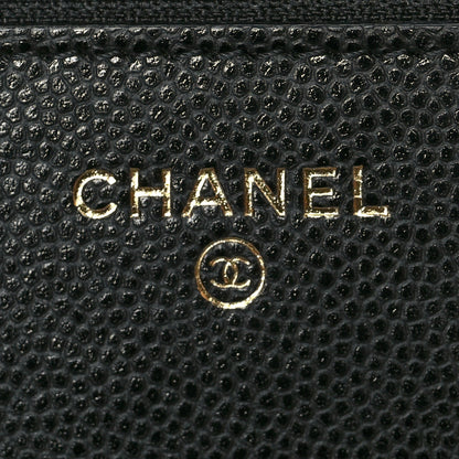 Chanel Caviar Quilted Crystal CC Wallet On Chain WOC Black 6 of 11