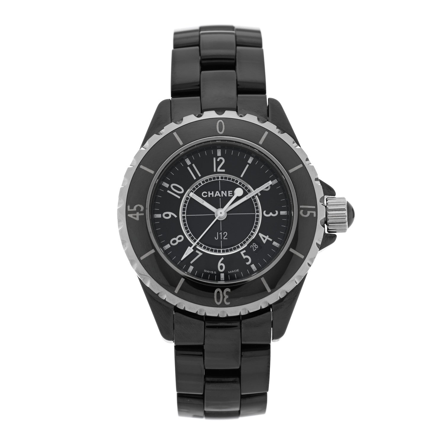 Chanel Stainless Steel Ceramic 33mm J12 Quartz Watch Black 1 of 5